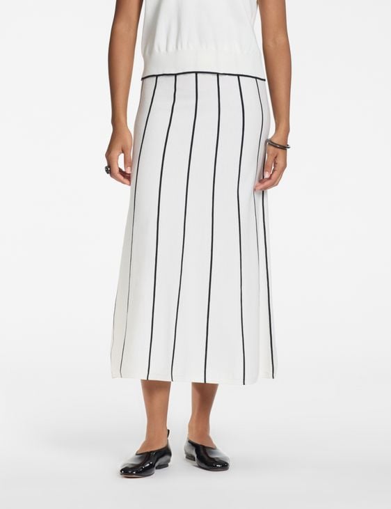 Sarah Pacini Long knit skirt – contrast lines