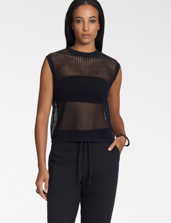 Sarah Pacini Crewneck sweater – mesh effect