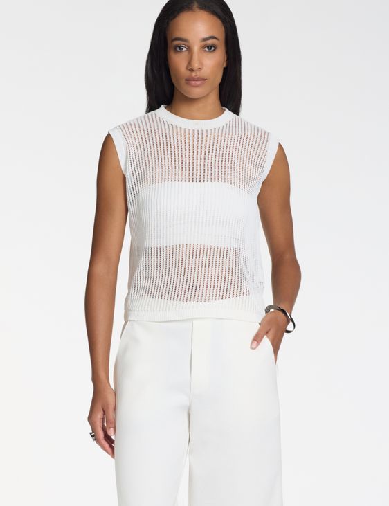 Sarah Pacini Crewneck sweater – mesh effect