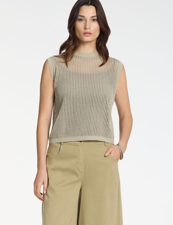 Sarah Pacini Crewneck sweater – mesh effect
