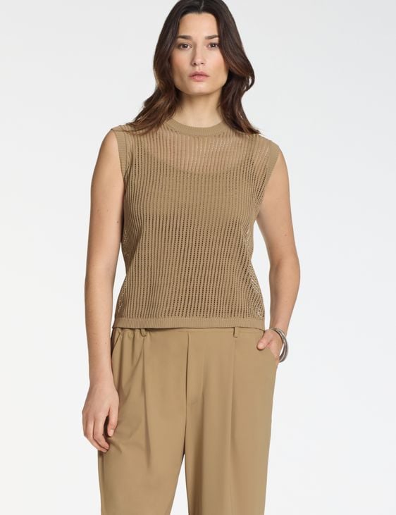 Sarah Pacini Trui ronde hals – mesh-effect
