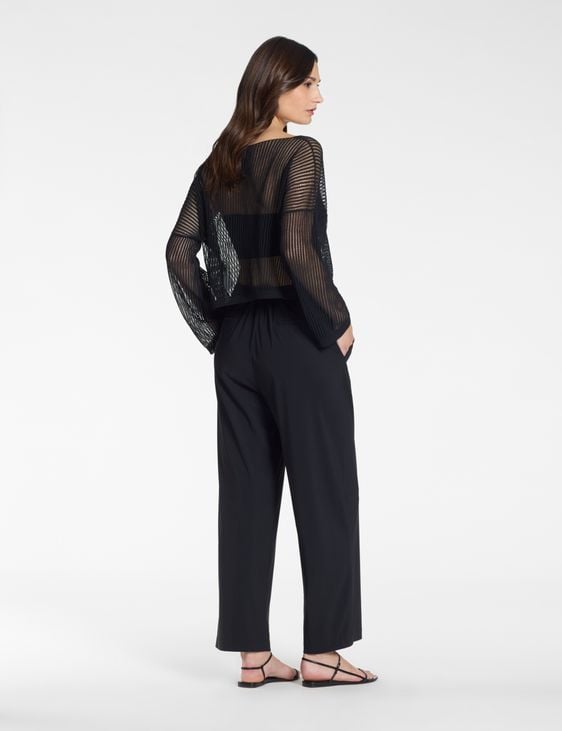 Sarah Pacini V-neck sweater – mesh effect