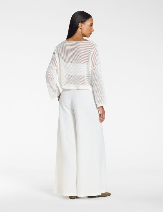 Sarah Pacini Trui met V-hals – mesh-effect