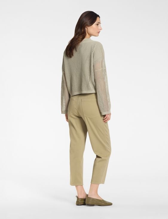 Sarah Pacini V-Pullover – Mesh-Effekt