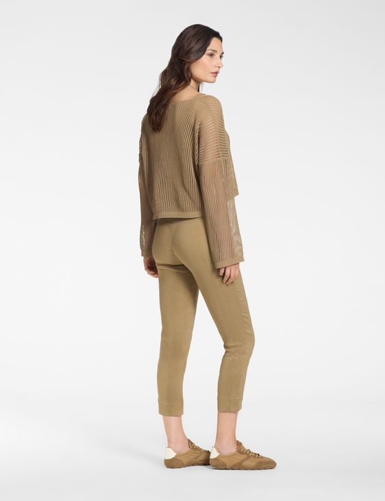 Sarah Pacini V-neck sweater – mesh effect