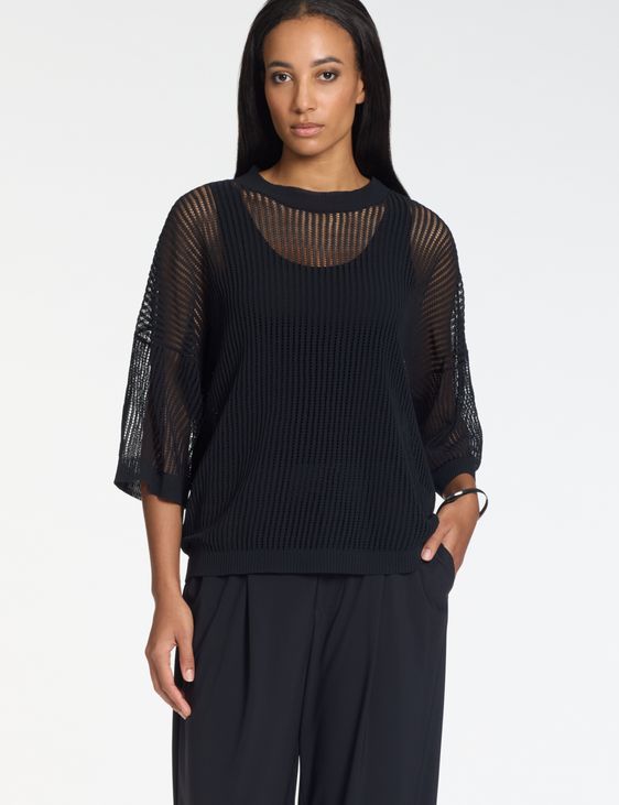 Sarah Pacini Oversized sweater – mesh effect