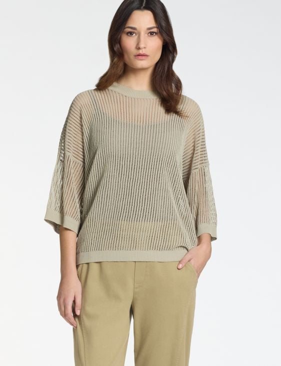 Sarah Pacini Oversized sweater – mesh effect