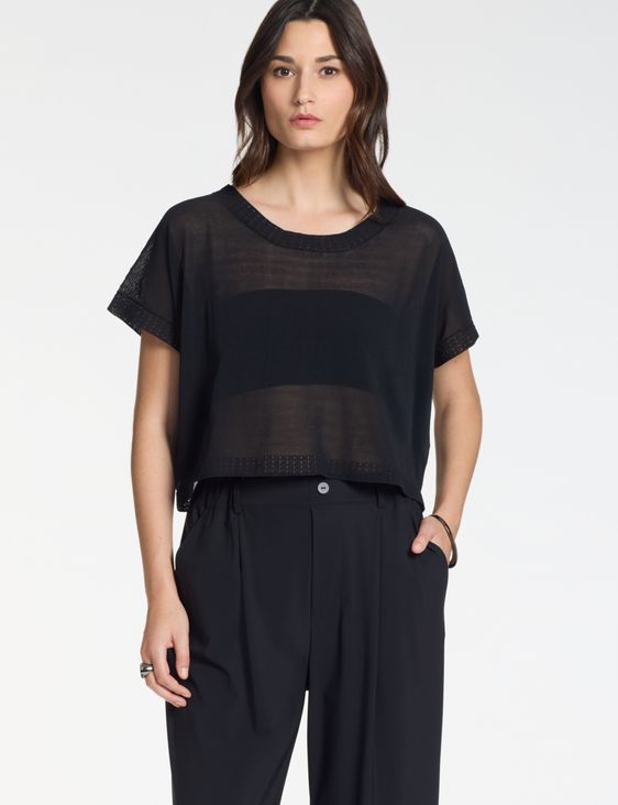 Sarah Pacini Cropped sweater – ribbed details