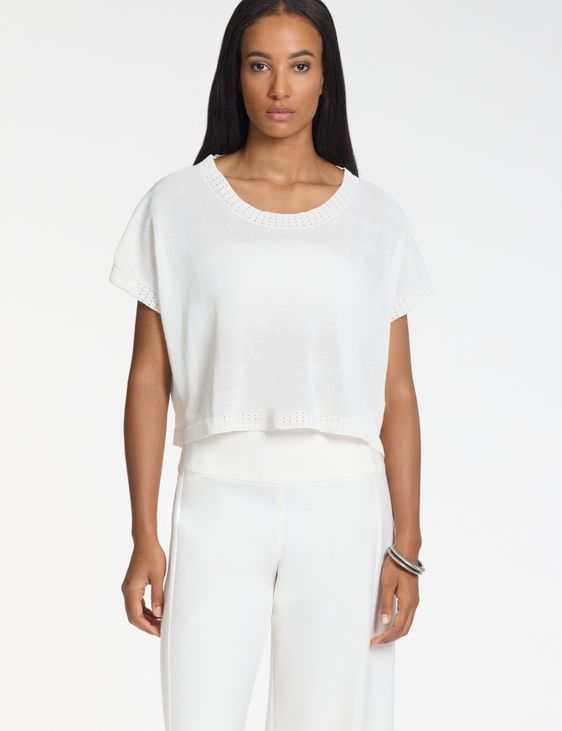 Sarah Pacini Cropped sweater – ribbed details