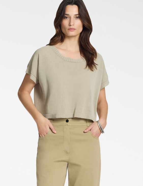 Sarah Pacini Cropped sweater – ribbed details
