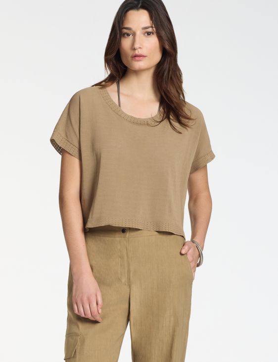 Sarah Pacini Cropped sweater – ribbed details