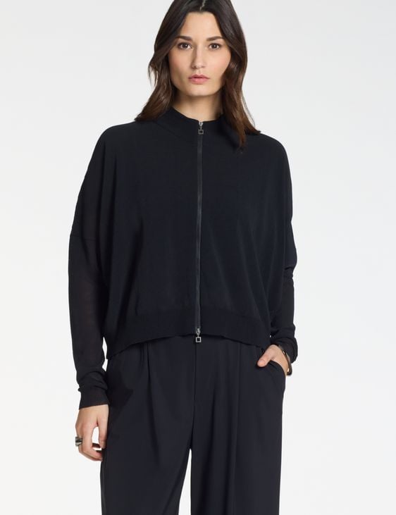 Sarah Pacini Zipped cardigan – ribbed details
