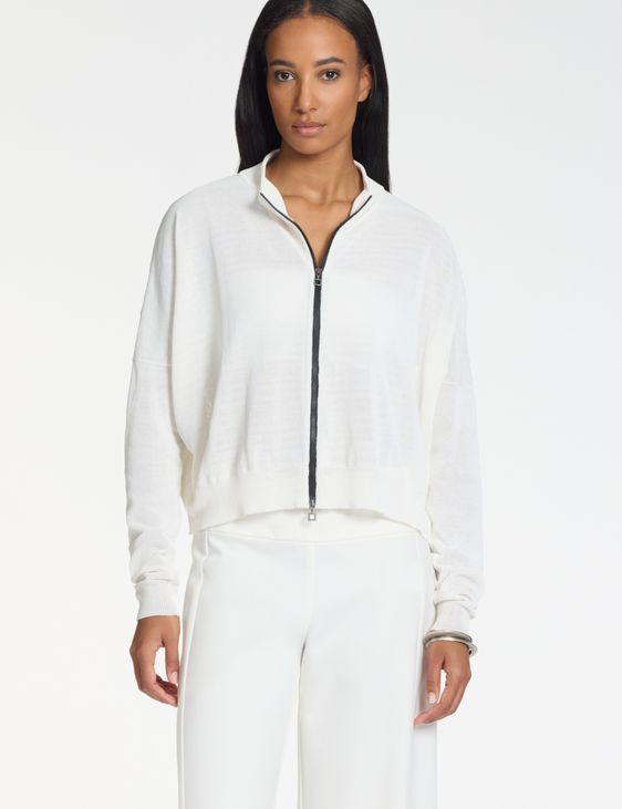 Sarah Pacini Zipped cardigan – ribbed details