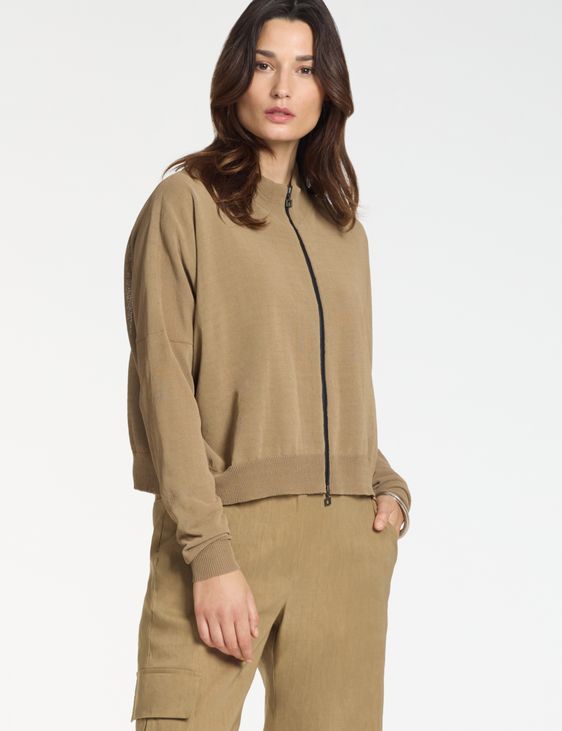 Sarah Pacini Zipped cardigan – ribbed details
