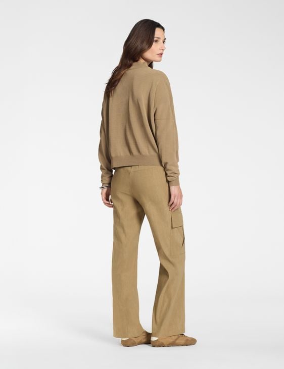 Sarah Pacini Zipped cardigan – ribbed details