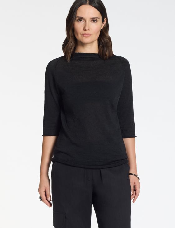 Sarah Pacini Linen sweater – asymmetrical