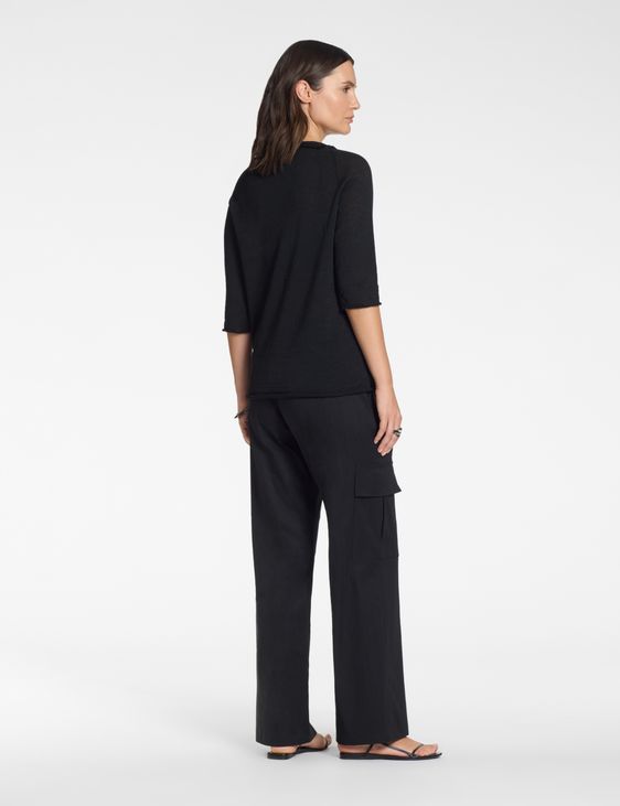 Sarah Pacini Linen sweater – asymmetrical