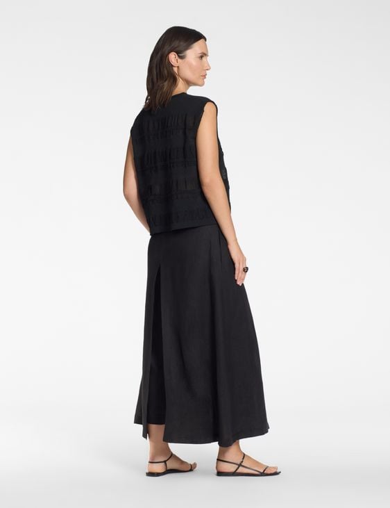 Sarah Pacini Sleeveless sweater – linen jacquard