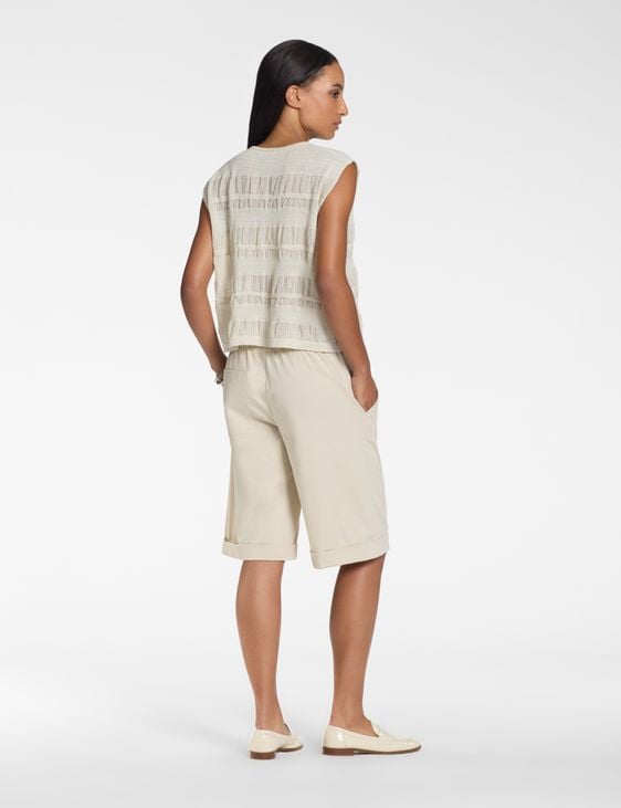 Sarah Pacini Sleeveless sweater – linen jacquard