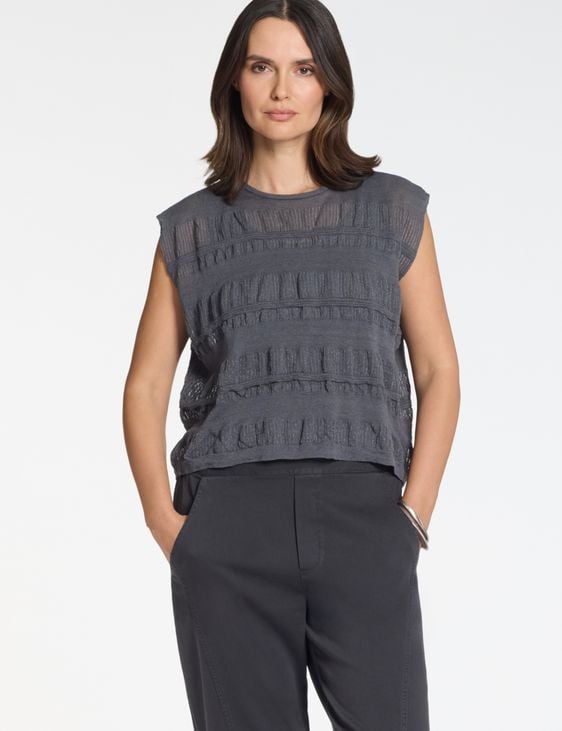 Sarah Pacini Pull sans manches – jacquard en lin