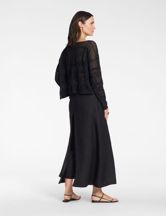 Sarah Pacini Cropped sweater – linen jacquard