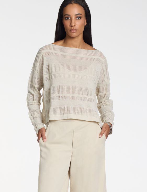 Sarah Pacini Korte trui – linnen jacquard
