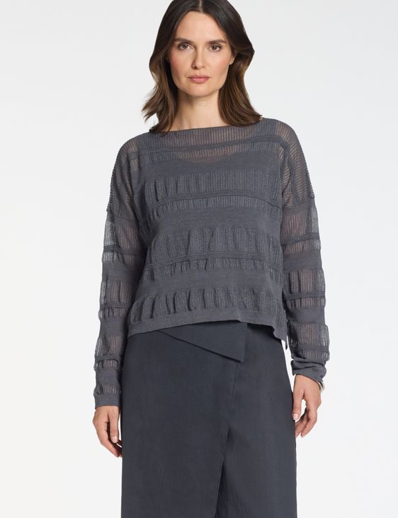 Sarah Pacini Korte trui – linnen jacquard