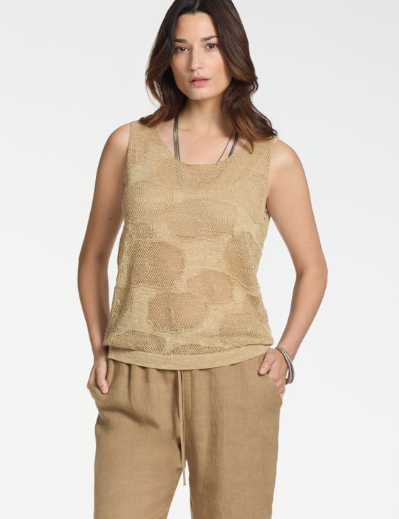 Sarah Pacini Pullover Leinen Baumwollblüten