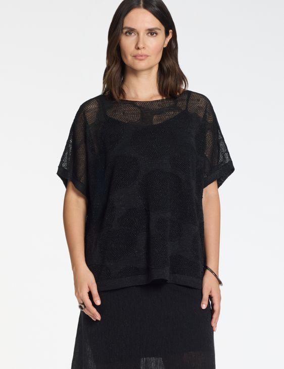 Sarah Pacini Oversized linnen trui – katoenen bloemen