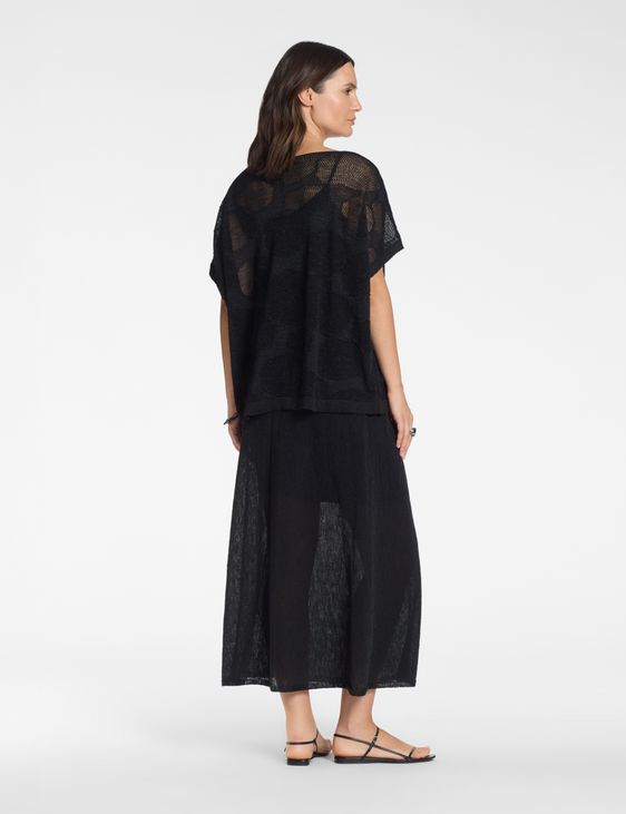 Sarah Pacini Oversized linnen trui – katoenen bloemen