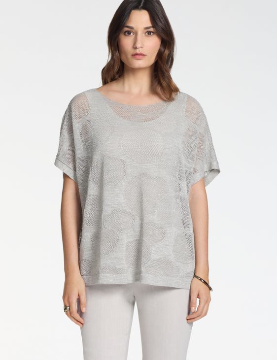 Sarah Pacini Oversized linen sweater – cotton flowers