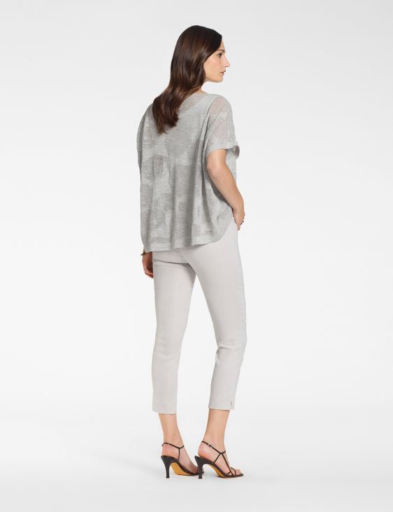 Sarah Pacini Oversized linen sweater – cotton flowers