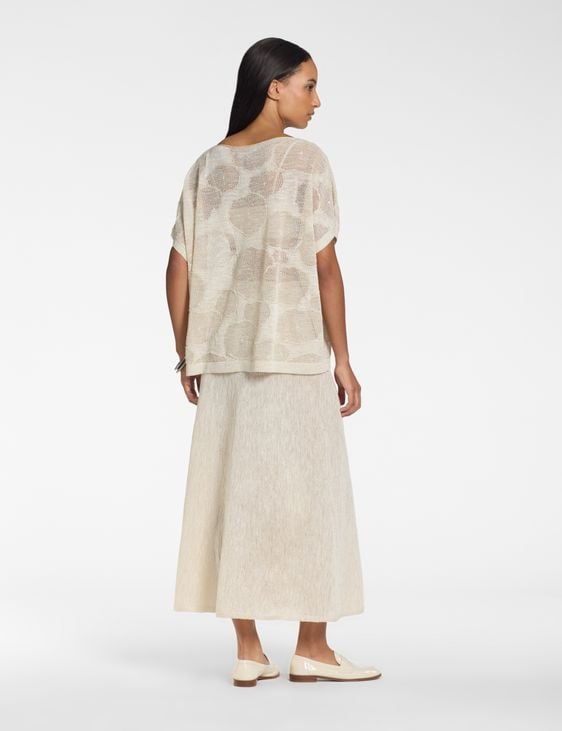 Sarah Pacini Oversized linen sweater – cotton flowers