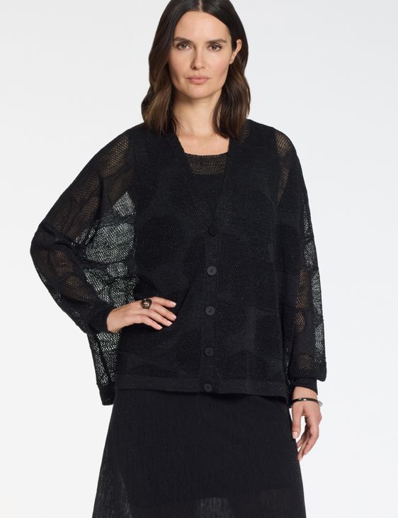 Sarah Pacini Oversized linen cardigan – cotton flowers
