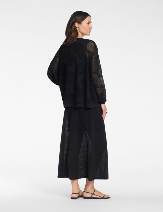 Sarah Pacini Oversized linen cardigan – cotton flowers
