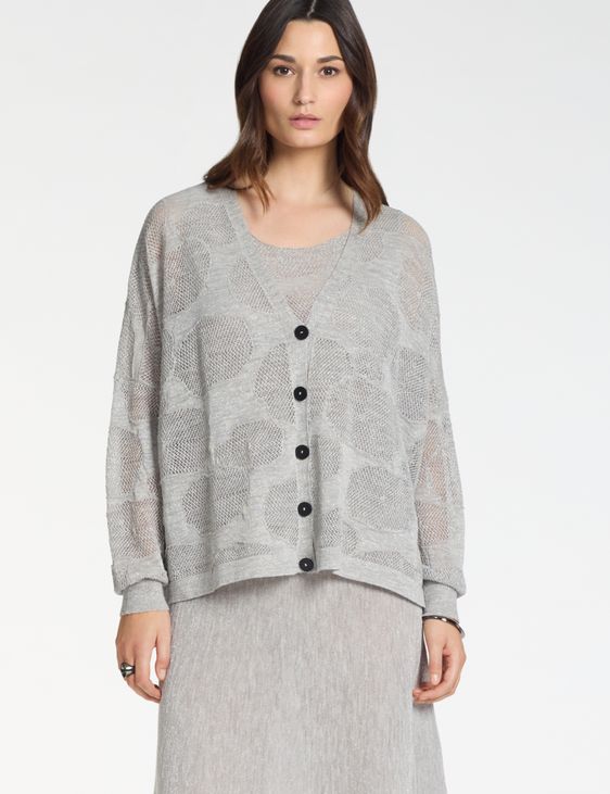 Sarah Pacini Oversized linen cardigan – cotton flowers