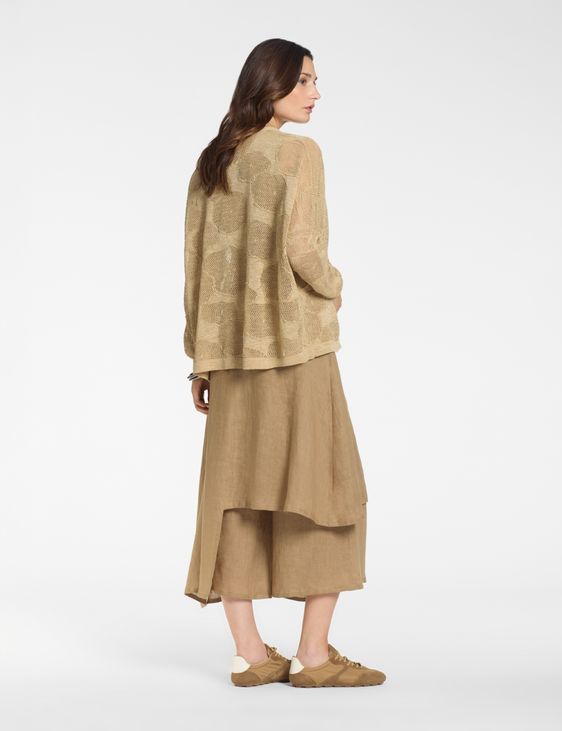 Sarah Pacini Oversized linen cardigan – cotton flowers