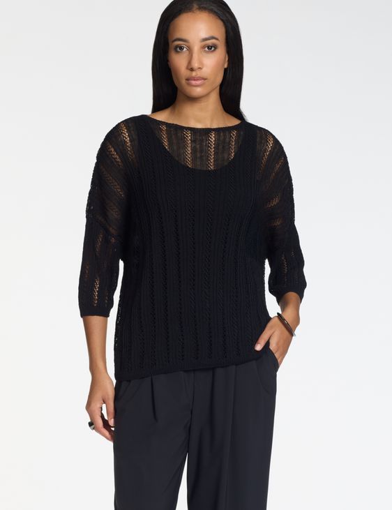 Sarah Pacini Openwork sweater – 3/4 sleeves