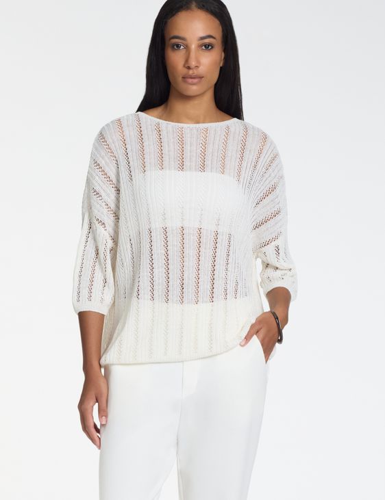 Sarah Pacini Openwork sweater – 3/4 sleeves