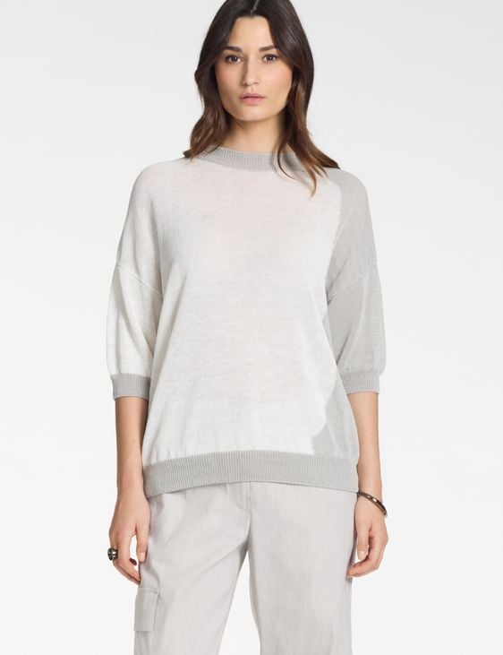 Sarah Pacini Short-sleeve sweater – two-tone