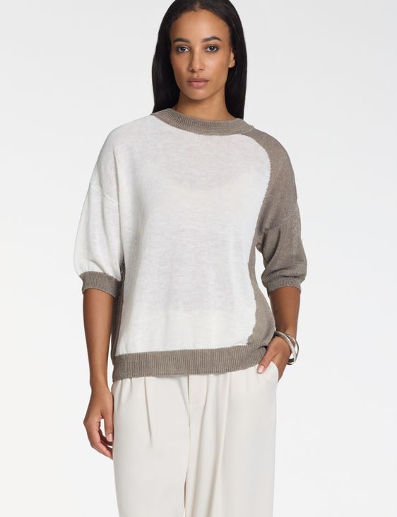 Sarah Pacini Short-sleeve sweater – two-tone