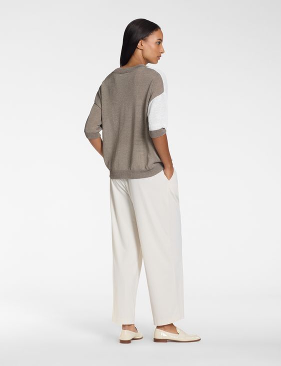 Sarah Pacini Short-sleeve sweater – two-tone