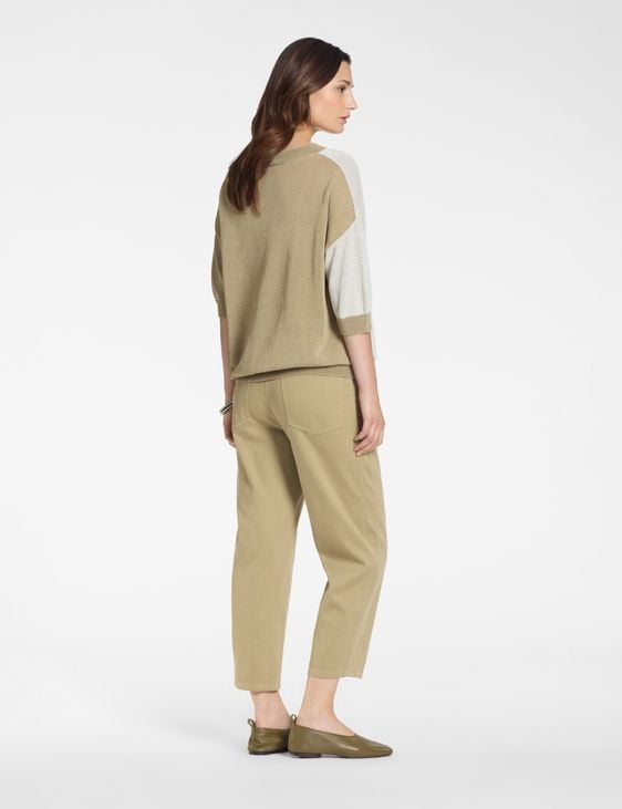 Sarah Pacini Short-sleeve sweater – two-tone