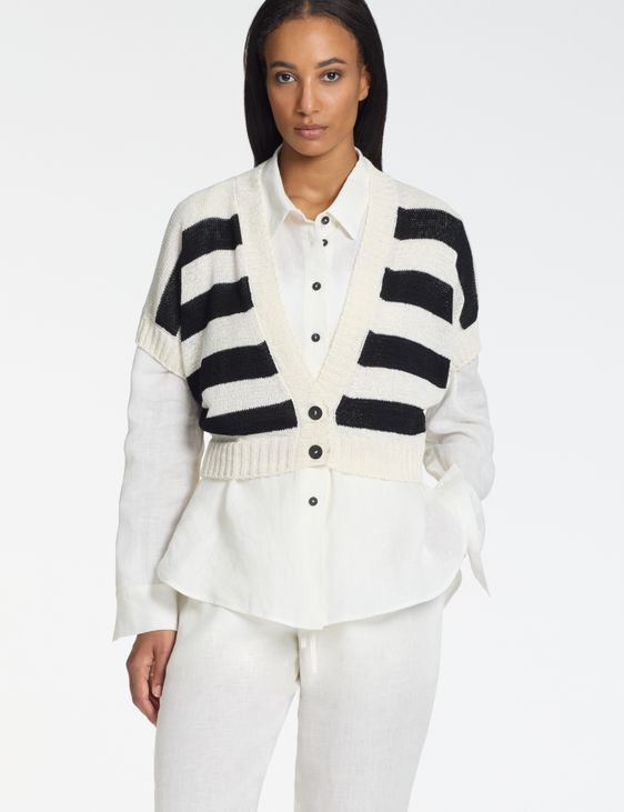 Sarah Pacini Striped cropped cardigan – seamless