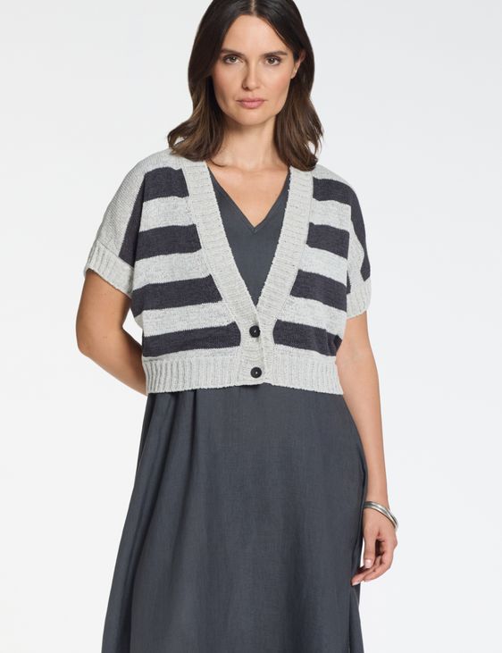 Sarah Pacini Cardigan court à rayures – sans couture