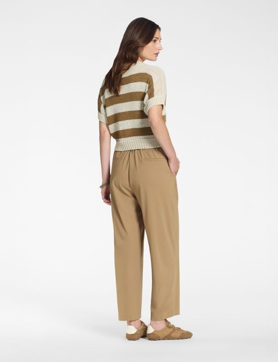 Sarah Pacini Gestreifte kurze Strickjacke – nahtlos