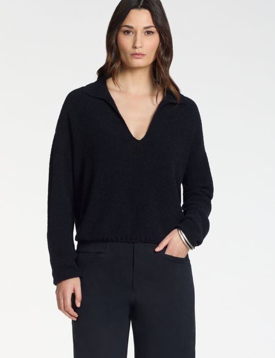 Sarah Pacini Polo sweater – terry texture