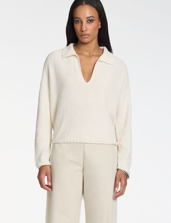 Sarah Pacini Polo sweater – terry texture