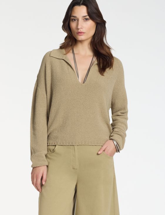 Sarah Pacini Polo sweater – terry texture