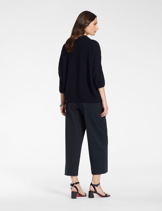 Sarah Pacini Oversized pocketed sweater – terry texture
